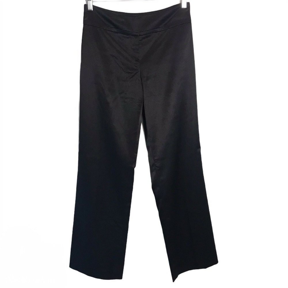 Ann Taylor Satin Career Office Trousers Black Sz 0